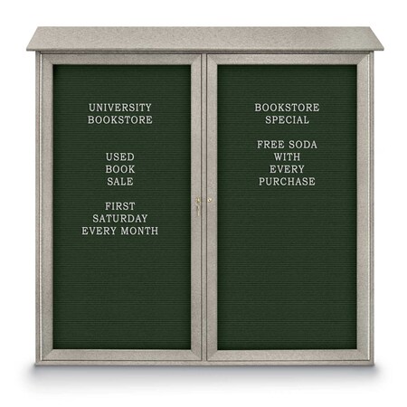 United Visual Products Indoor Enclosed Combo Board, 48"x36", Satin Frame/White Porc & Keylime UVCB4836-WHTPORC-KEYLIME